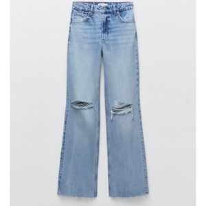 Zara ripped wide leg jeans - size 27 / 4
